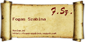Fogas Szabina névjegykártya