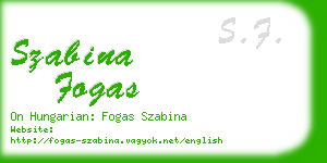 szabina fogas business card